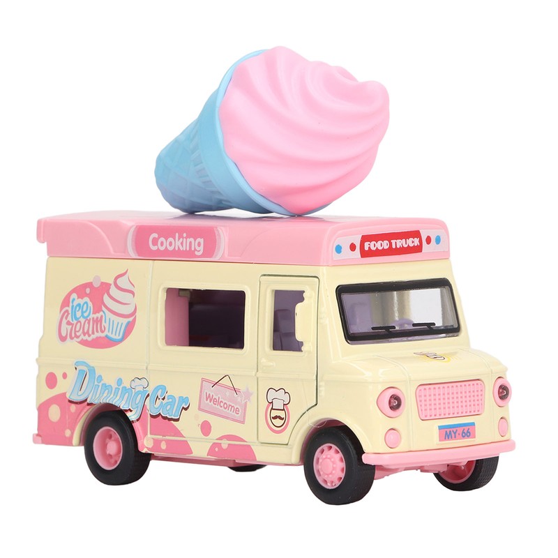 1:36 Magnetic Induction Alloy Die Cast Food Truck Kid Light