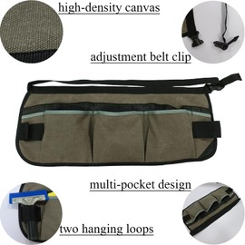 GWEITOOL Waist Tool Apron Canvas Tool Pouch Belt Tool Bag for Window Tint Tool,Vinyl Wrap Tools,Gardening Tools Technician Tool and Electrician’s Tool