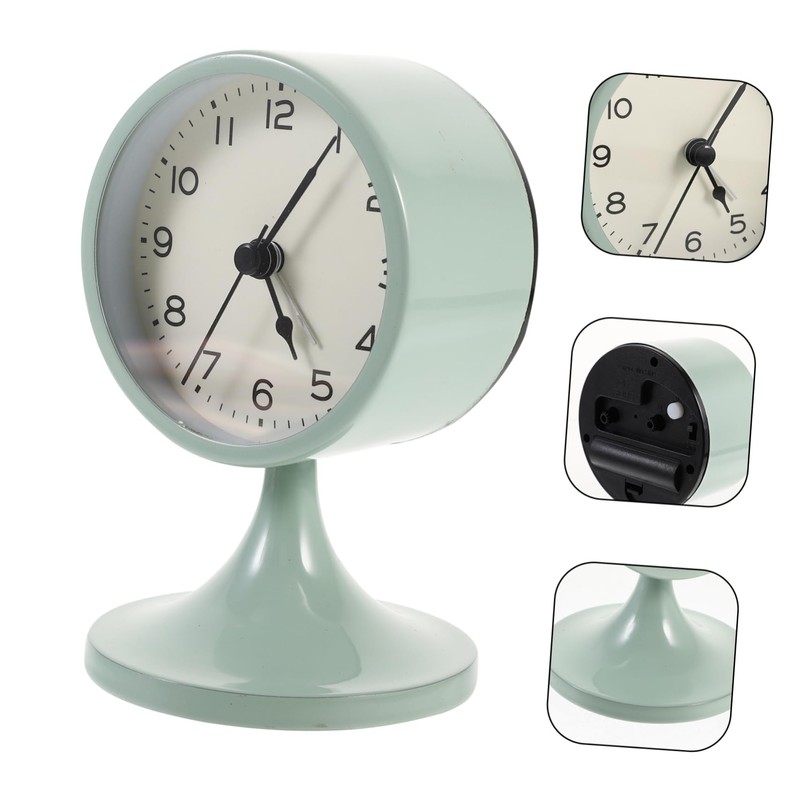 GRIRIW Elegant Silent: Vintage Round Alarm Clock Bedroom Table Clock
