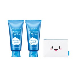 Senka Whip Facial Wash Double Plan Perfect Whip 120g*2 (+ Pom Pom Pouch) / 센카 휩 페이셜 워시 더블기획 퍼펙트 휩 120g*2(+폼폼이파우치)