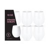 PLASTICPRO 6 Pack White Plastic Wine Glasses Stemless Disposable 12