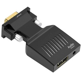 VGA to HDMI Adapter Adapter, VGA Source to HDMI Display Converter with 3.5mm Audio Port, VGA in Female HDMI 1080p Video Dongle Adaptador for Computer,Laptop,Projector