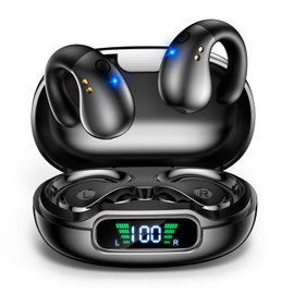 Bluetooth Earbuds, Near-futuristic Feel, Ear Cuff Earphones, OWS Open Ear, No Clogging Ears, Air Conduction, Ear Pinch Type, LED Remaining Power Display, Ultra Lightweight, Comfortable Wear, Zero Pressure, Commuting to Work or School, Running, Walking, H
