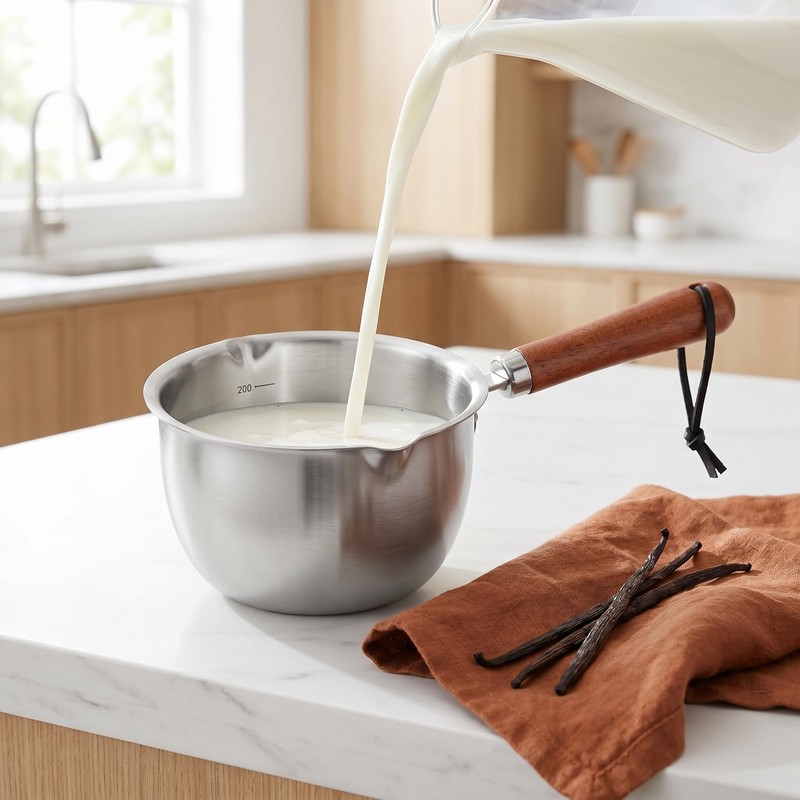 Milk Pan, 10cm Milk Pan with Pouring Lip 300ml