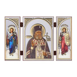 NKlaus - Saint Luka the Surgeon - Icon Triptych Christian - Wooden Altar 16864