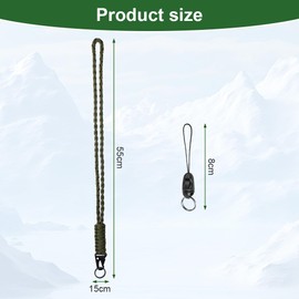 Vicloon Paracord Key Chain, Pack of 2 Neck Strap Lanyard, Paracord Lanyard with Metal Ring and Eagle Beak Button, Braided Lanyard for Keys, ID Card Holder (Army Green + Black)