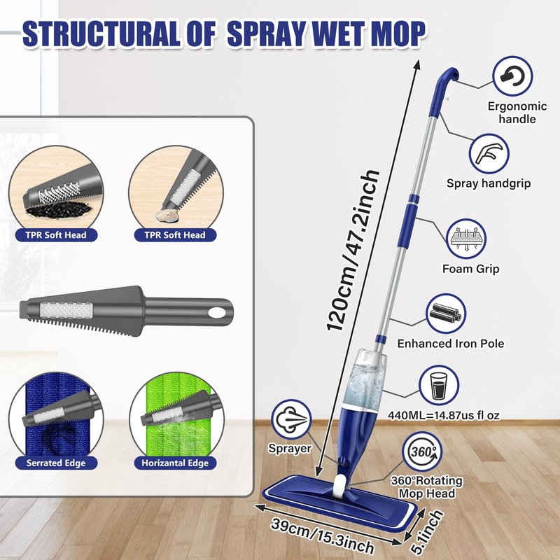 Microfiber Spray Mop for Floors Cleaning: Wet Dry Hardwood Floor