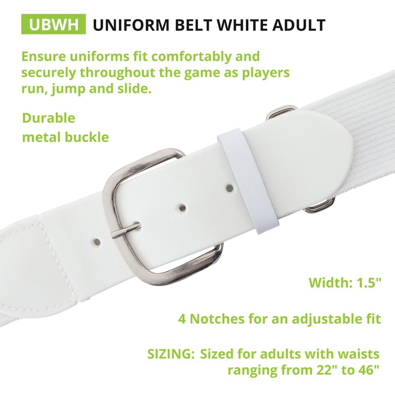 Champion Sports Baseball/Softball Uniform Belt - Comfort Nylon Stretch Fit
