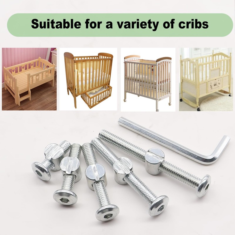 weideer 30sets Crib Screws Hardware Replacement Kit Baby Bed Frame