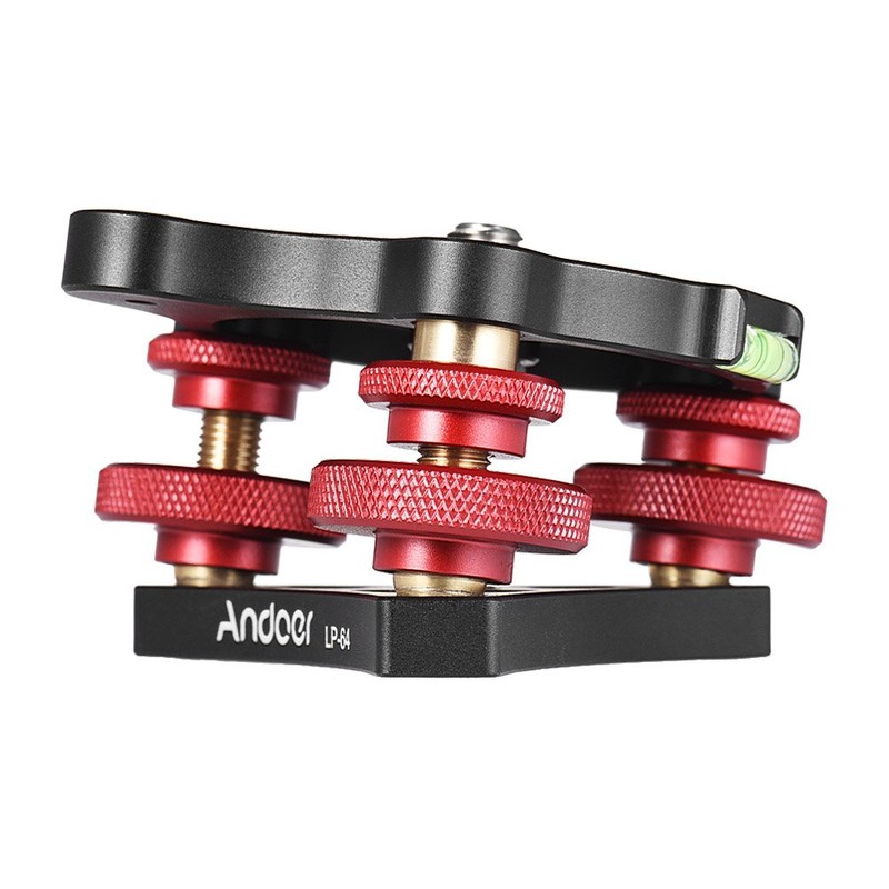 Andoer Tripod Leveling Base Leveler Tri-wheel Leveler with Bubble Level
