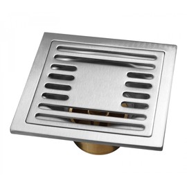 Stainless Steel Shower Drain Solid Quality Floor Drain Odour Trap 10 x 10 cm Chrome
