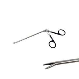 Ear ENT Forceps Hartman Alligators 5.5" Shank Ear Wax Removal Surgical Instruments Serrated Jaws Stainless Steel Medical Tools (Black Handle)