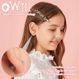 OWill 12 Pairs Silver Stud Earrings for Women Flat Back Earrings Set Stainless Steel Earrings Hypoallergenic Earrings Small Cartilage Earrings Surgical Steel Earrings Girls Gifts