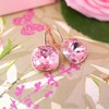 Nobel Schmuck Earrings Rose Gold 925 Sterling Silver Crystals Cushion
