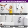 Adjustable Suction Cup Shower Holder - Stainless Steel Bracket