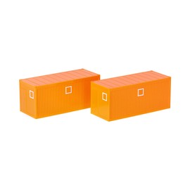 Herpa Accessories L2x Construction Container, Municipal Orange, Scale 1:87, Miniature Model, Plastic