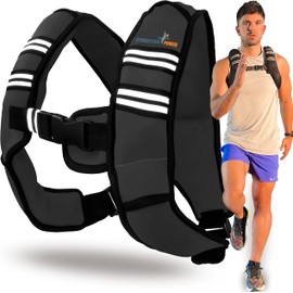 Weighted Vest 6lb, 10lb, 12lb, 25lb, 35lb, 45lb, 60lb Removable Iron Weights for Men and Women Workout for Calisthenics and Fitness Sport Training (Black, 20 LB)