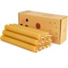 12 PCS Beeswax Taper Candles Hand Rolled - Smokeless Dripless