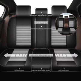 TTX LIGHTING Car Seat Covers Fit for 2021-2024 2025 Ford Bronco Sport Seat Covers Full Set 5 Seats Waterproof Faux Leather Car Seat Cushion Protector Compatible Airbag?Gray&White?