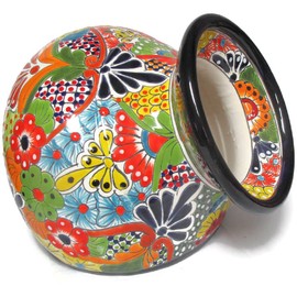 Talavera Pottery Store Welcome Planter Medium Hand Painted Pot Indoor Outdoor Multi Colored Glazed Puebla