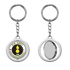 HJ Media U.S. Army MOS 39B Automatic Test Equipment Operator and Maintainer Metal Round Spinning Metal Key Chain Keychain Ring