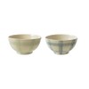 Creative Co-Op 2-Piece Hand-Painted Stoneware Bowl Set with Grid Pattern,