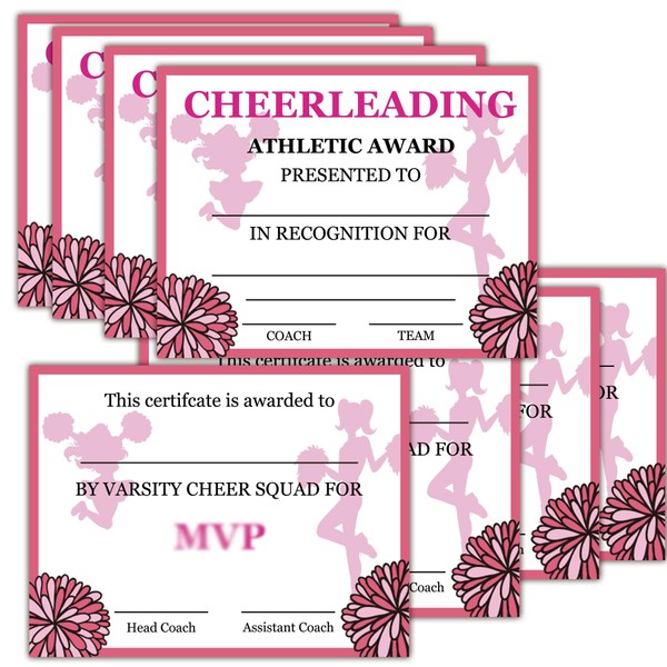 30Pcs Cheerleading Award Certificates 8.5x11inch End of Season Cheerleading Team