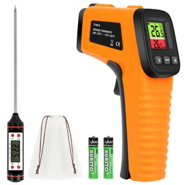 HOTUT Infrared Thermometer, Digital Laser Temperature Gun -58°F~1022°F (-50°C ~ 550°C), Non-Contact Laser Temperature Meter with Meat Thermometer, for Cooking/Barbecue/Industry, Not for Humans