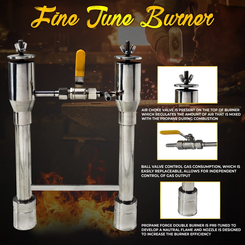 SIMOND STORE Propane Forge Double Burner (with Valve)