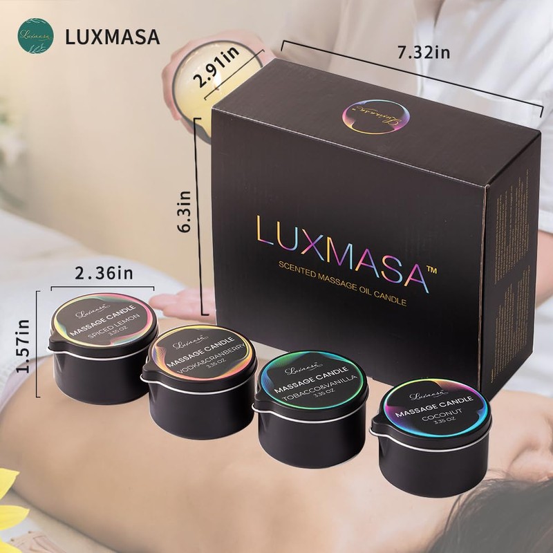 Massage Candles for Body Therapy-Natural Soybean Wax Low Temp Massage