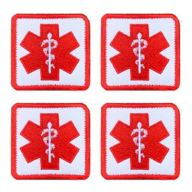 Antrix 4 PCS EMT Cross Medic Medical Cross Tactical First Aid Embroidery Patch EMS MED Armband Insignia Emblem Patch Military IFAK Bag, EMT Trauma Pouch,Medical Bags Patch for Indoor or Outdoor
