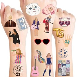 4 sheets Tay_lor Temporary Tattoos Skin Stickers (100+designs), Birthday for Boys Girls Kids School Supplies, Party Supplies Favors, Stickers Gift for Kids