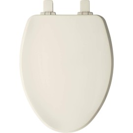 BEMIS 1600E4 346 Ashland Toilet Seat with Slow Close, Never Loosens and Provide the Perfect Fit, ELONGATED, Enameled Wood, Biscuit/Linen