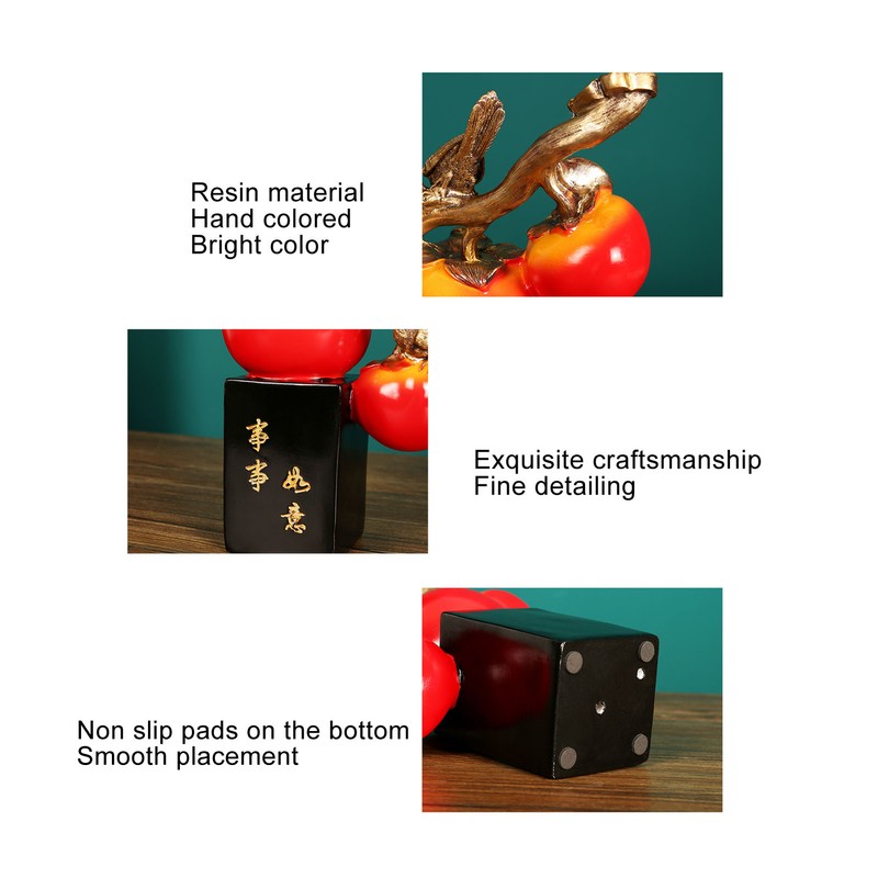 Resin Persimmon Decoration Auspicious Meaning Realistic Cute Home Ornaments for