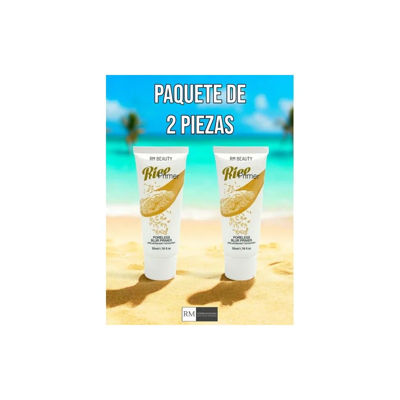 Set De 2 Primer De Arroz Facial Preparador Piel Maquillaje