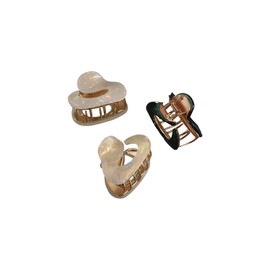 3pcs/Set Acetate Hair Claw,Cutout Shark Clips Shell Color Hair Clip Green Hair Jaw Clips Fashion Temperament Hair Accessories for Women Girls