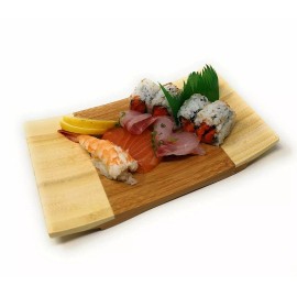 ASIAN HOME Sashimi Sushi Bamboo Curve Serving Geta Plate - Japanese Style...