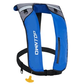 Owntop Life Jacket Manual Inflation D-Shaped Life Device Adjustable Size Life Vest for Adults and Kids with Compact Whistle, Lightweight, Durable, Waterproof, Sailing, Kayaking, Swimming, Boating,