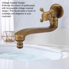 Antique Garden Faucet with Extended Spout Antifreezing Copper Wall Mount