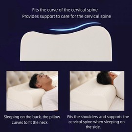 Natural Latex High-Profile Pillow, Slightly Firm Thickness for Cervical Support, Relieves Neck And Shoulder Pain, Extra-Height Design Ideal for Taller/Larger Body Frames( 23.6"Lx15.7"Wx(4.7/5.5")H)