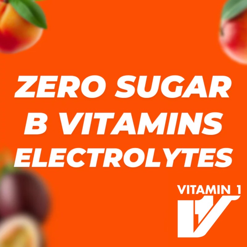 VITAMIN 1 Hydration Drink, Mango Electrolyte Vitamin Water, 16.9 Ounce