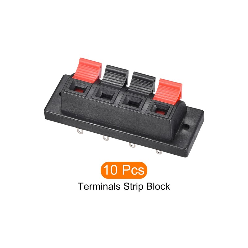 Rebower Spring Push Release Socket 4 Position Speaker Terminal Connector,