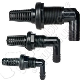 Lifeguard Bulkhead Return Kit Screen 90 Slip Elbow x Hose Barb 1/2, 3/4 1 Inch Lifegard - 1/2"