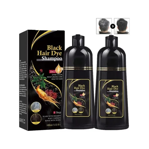 2 Unidades De Champús Instantáneos Para Teñir El Cabello Negro