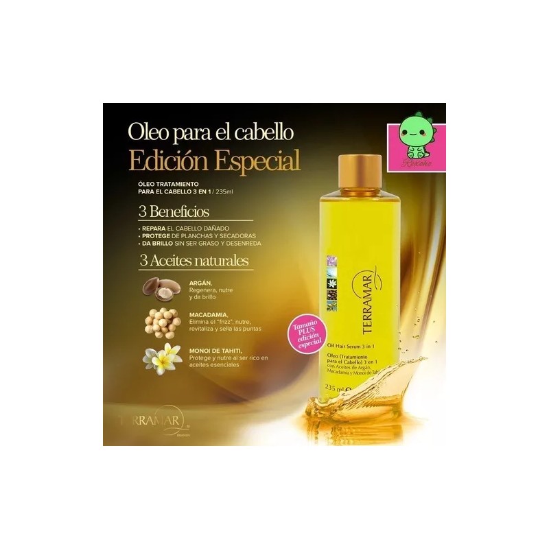 Terramar Óleo Tratamiento Para Cabello 3en1 Jumbo 500 Ml