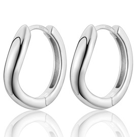USEEDOVIA Silver Hoop Earrings for Women Girls, 925 Sterling Silver Hoop Earrings丨Hypoallergenic Huggie Twisted Hoops Earrings Jewelry Gift for Her