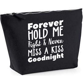 Hippowarehouse Forever hold me tight and never miss a kiss goodnight printed make up cosmetic wash bag 18x19x9cm