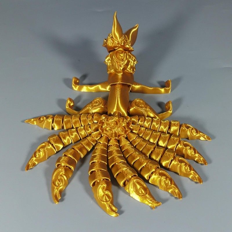 FAYZSOWSR 3D Printing Fox, Chinese Mythology Nine Tailed Fox Figurine