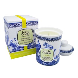 Julie Clarke Irish Scented Hand Poured Candle 100% Natural Vegan Wax Fine Porcelain Jar Malabar Lemongrass and Ginger 30 Hours Burn Time Made in Ireland Gift Home Decor