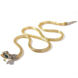 JewelryWe Jewellery Snake Bracelet, Necklace, Flexible, Bendable Snake Chain Wrap Bracelet, Twistable, Adjustable, Chain, Cuff, Bangle, Hair Accessories, for Men and Women, Rhinestone